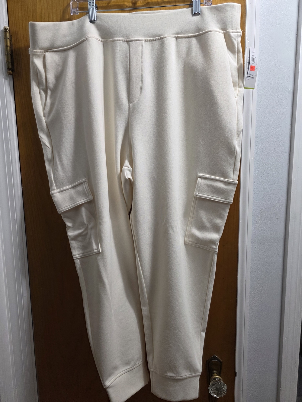 Women's Cream Cargo Jogger Pants - Casual Comfort